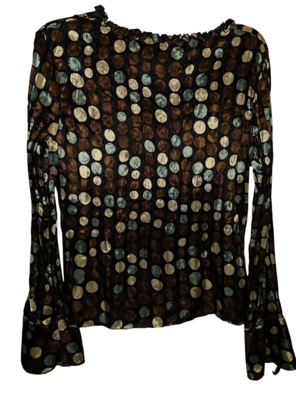 Allison Taylor Long Sleeve Blouse Large Multicolored Polyester - Picture 3 of 8